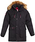 CANADA WEATHER GEAR Men’s Winter Coat – Heavyweight Teflon Canvas Cargo Parka Jacket (M-XXL), Size Large, Jet Black