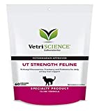 VETRISCIENCE UT Strength Feline Urinary Tract Supplement for Cats  Chews for Urinary Tract Support with Cranberry Powder, Bromelain, and Probiotics 60-count