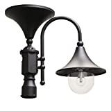 Gama Sonic GS-109F-B Everest Post Lamp Outdoor Solar Light Fixture, 3" Pole-Fitter Mount, Black