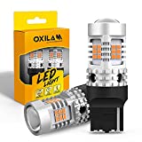 OXILAM 7440 LED Bulbs Amber Yellow 4000LM for Turn Signal Lights with Build-in Load Resistor CANBUS Error Free T20 7440NA 7441 W21W WY21W Blinker Bulb Replacement (2PCS)