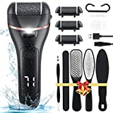 Electric Callus Remover for Feet, Rechargeable Pedicure Tools Foot Care Feet File, 13 in 1 Callous Remover Kit for Remove Cracked Heels and Dead Skin, with 3 Roller Heads 2 Speed, Battery Display