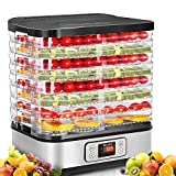 Food Dehydrator Machine, Digital Timer and Temperature Control, 8 Trays, for Jerky/Meat/Beef/Fruit/Vegetable, BPA Free/400 Watt/Updated