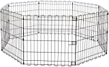 Amazon Basics Foldable Metal Pet Dog Exercise Fence Pen - 60 x 60 x 24 Inches, Black