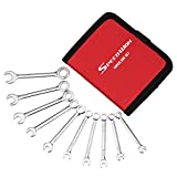 SPEEDWOX Mini Combination Wrench Set，10 Pcs Ignition Wrench Set，Standard SAE, 5/32-7/16", Open End and Box End Spanner With Portable Pouch