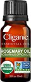 Cliganic Organic Rosemary Essential Oil, 100% Pure Natural, for Hair, Skin, Aromatherapy | Non-GMO Verified