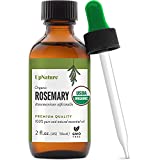 UpNature Organic Rosemary Essential Oil  USDA Certified Organic, 100% Pure Rosemary Oil for Hair Growth, Nourishing Scalp Strengthening Hair Oil - Stimulates Healthy Hair Growth, Skin & Nails, 2oz