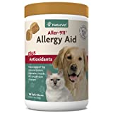 NaturVet Aller-911 Advanced Allergy Aid for Dogs, Cats – Antioxidant-Rich Pet Supplement with Omegas, DHA, EPA – Helps Support Dog Immune System, Cat Respiratory Health, Skin Moisture 180 Soft Chews