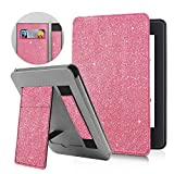 CLARKCAS All-New Kindle 2019 10th Generation (Model:J9G29R) Glitter Case [NOT for Kindle Paperwhite], Slim Leather Smart Cover with Auto Sleep/Wake Hand Strap for E-Reader Kindle 2019, Pink Sparkle