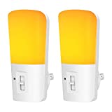 LOHAS Amber Night Light, Dimmable Plug in Yellow Night Light with Dusk to Dawn Sensor, Kids Night Lights for Bedroom, 5-80LM Suit for Nursery, Hallway, Stairway,Bedroom, Bathroom,2Pack