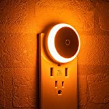 Amber Night Light, Smart Light Sensor, LED Night Light Plug into Wall, Diffused Light, Energy Efficient, for Bedroom, Bathroom, Kitchen, Hallway, Stairs, Kids Room, Amber, 2 Pack