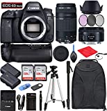 Canon EOS 6D Mark II DSLR Camera + EF 50mm f/1.8 STM + EF 75-300mm f/4-5.6 III Bundle with Accessories (256Gb Memory Card, Battery Grip, Extra Battery, Backpack, Travel Charger and More)