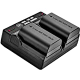 BM 2-Pack of LP-E6N Batteries and Dual Battery Charger for Canon EOS R, EOS R5, EOS 90D, EOS 60D, EOS 70D, EOS 80D, EOS 5D II, 5D III, 5D IV, EOS 6D, EOS 6D II, EOS 7D, EOS 7D II, XC10, XC15 Cameras