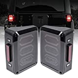 TRUE MODS LED Rear Tail Light Replacement for Jeep Wrangler [Hexagon Design] [Smoke Lens] [Plug n Play] - LED Brake Light Compatible with Jeep Wrangler JK JKU Unlimited Accessories 2007-2018