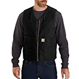 Carhartt Men's Relaxed Fit Washed Duck Sherpa-Lined Vest, Black, Large