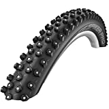 SCHWALBE - Ice Spiker Pro Studded Winter Folding Clincher Bike Tire | 27.5 x 2.6 | Evolution Line, RaceGuard, Double Defense | 344 Alloy Studs | Black