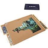 Lavievert Wooden Jigsaw Puzzle Table Puzzle Plateau Puzzle Board with Smooth Fiberboard Work Surface, 4 Removable Storage & Sorting Drawers, Dustproof Cover, Puzzle Mat Set for up to 1,500 Pieces