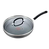 T-fal Ultimate Hard Anodized Nonstick Fry Pan with Lid 12 Inch Cookware, Pots and Pans, Dishwasher Safe Black