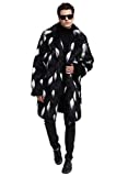 Lafee Bridal Men's Luxury Faux Fur Coat Jacket Winter Warm Long Coats Overwear Outwear Black XXXL