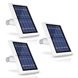 Wasserstein Solar Panel Compatible with Wyze Cam Outdoor - Power Your Surveillance Camera continuously with 2W 5V Charging (3-Pack, White) (Wyze Cam Outdoor NOT Included)