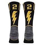 Athletic Crew Cocks,KitNSox Men's Women's Custom Team Sport Footall ID Socks Black/Gold 1 Pair