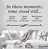 Personalized Custom In These Moments Time Stood Still Name Date Wall Decal Sticker Customized Choose Size Color Vinyl Home Family