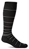 Sockwell Men's Circulator Moderate Graduated Compression Sock, Black Stripe - L/XL