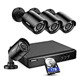 ANNKE 8CH H.265+ 5MP Lite Surveillance Camera System with 4pcs 1920TVL Wired CCTV Cameras, IP66 Weatherproof for Indoor Outdoor Use, Motion Alert Remote Access, 1TB Hard Drive Included - E200