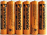 Panasonic HHR-75AAA/B-6 Ni-MH Rechargeable Battery for Cordless Phones, 700 mAh (Pack of 6)