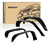 hikotor Heavy Duty Front Rear Flat Textured Steel Fender Flare kit Off Road Mud Guards Black Set of 4 Replacement for Jeep Wrangler 2007-2018 JK & JKU Unlimited (2/4 Doors)