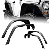 Nilight Off-Road Fender Flares Kit Compatible with 2007-2018 Wrangler JK (2/4 Doors) Heavy-Duty Solid Steel Black Textured Fenders for Unlimited JK Front & Rear Flat-4pcs,2 Years Warranty (JK-63D)