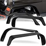 oEdRo Fender Flares Compatible for 1997-2006 Jeep Wrangler TJ LJ Off-Road Front & Rear Flat 4 PCS Set Solid Steel (Some Drilling May be Required)