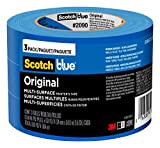 ScotchBlue Original Multi-Surface Painter’s Tape, 0.94 inch x 60 yard, 3 Rolls