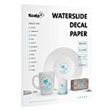 Koala Waterslide Decal Paper INKJET CLEAR, 20 Sheets 8.5x11 Inch Water Slide Transfer Paper Transparent Printable Waterslide Paper for DIY Tumbler, Mug, Nails