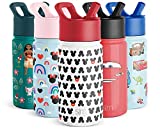Simple Modern 14oz Disney Summit Kids Water Bottle Thermos with Straw Lid - Dishwasher Safe Vacuum Insulated Double Wall Tumbler Travel Cup 18/8 Stainless Steel - Disney: Mickey Ears