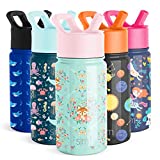 Simple Modern 14oz Summit Kids Water Bottle Thermos with Straw Lid - Dishwasher Safe Vacuum Insulated Double Wall Tumbler Travel Cup 18/8 Stainless Steel - Fox and the Flower
