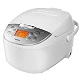 Toshiba Rice Cooker 6 Cup Uncooked  Rice Maker Cooker with Fuzzy Logic Technology, 7 Cooking Functions, Digital Display, 2 Delay Timers and Auto Keep Warm, Non-Stick Inner Pot, White