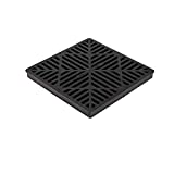 NDS Square Catch Basin Drain Grate, 12 in., Black Plastic