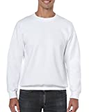 Gildan Men's Fleece Crewneck -Sweatshirt, Style G18000, White, Large