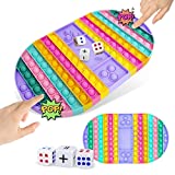 DOROTHY`S ATTIC Pop Fidget Game with dice, Big Bubble Pop Board with Three Math Dices, Math Games for Addition Subtraction Multiplication Division, Sensory Toys for Parent-Child time.