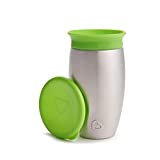 Munchkin Miracle Stainless Steel 360 Toddler Sippy Cup, 10 Ounce, Green