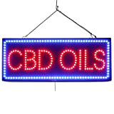 "CBD Oils" LED Business Sign - Extra Bright LEDs, Can Be Seen Through Tinted Windows. Extra Large 32 inches Wide (#3361)