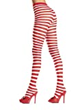 Forum Novelties Women's Adult Christmas Striped Tights, Red/White, One Size