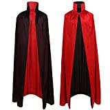 59'' Halloween Vampire Cloak Cape，Unisex Reversible Stand-Up Collar Vampire Witch Cloak Cape for Christmas Halloween Party Cosplay Costumes，Adult or Children Kids Costume （L））