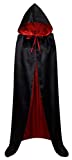 VGLOOK Unisex Christmas Halloween Witch Party Reversible Hooded Adult Vampires Cape Cloak (Black/red)