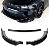 Q1-TECH, Front Bumper Lip fit for compatible with 2015-2021 Dodge Charger SRT, Front Bumper Lip Spoiler Air Chin Body Kit Splitter Painted Glossy Black ABS, 2016 2017 2018 2019 (RA-Style)