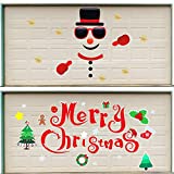 Zonon 2 Sets Christmas Garage Door Decoration Stickers Outdoor Snowman Sticker Merry Christmas Door Decals Xmas Reusable Door Cover PVC Stickers with Foam Tape for Christmas Supplies