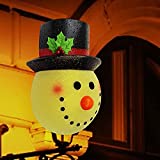 FANJURNEY 2PCS Snowman Christmas Porch Light Covers Holiday Light Covers for Porch Lights, Garage Lights, Christmas Outdoor Decorations | No Tools or Installation Required