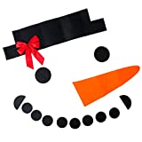 Petyoung 16PCS DIY Christmas Snowman Face Decoration Nonwovens Material Xmas Decoration Decals Suitable for Garage Door Window Etc