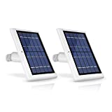 Wasserstein Solar Panel Compatible with Ring Spotlight Cam Battery, Ring Stick Up Cam Battery & Reolink Argus Pro - Power Your Ring Surveillance Camera continuously with 2W 5V Charging (2 Pack, White)
