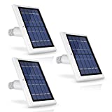 Wasserstein Solar Panel Compatible with Ring Spotlight Cam Battery, Ring Stick Up Cam Battery & Reolink Argus Pro - Power Your Ring Surveillance Camera continuously with 2W 5V Charging (3-Pack, White)